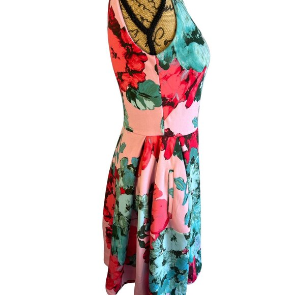 Taylor Pink & Floral Sleeveless Dress Size 6 - Picture 2 of 8